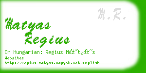 matyas regius business card